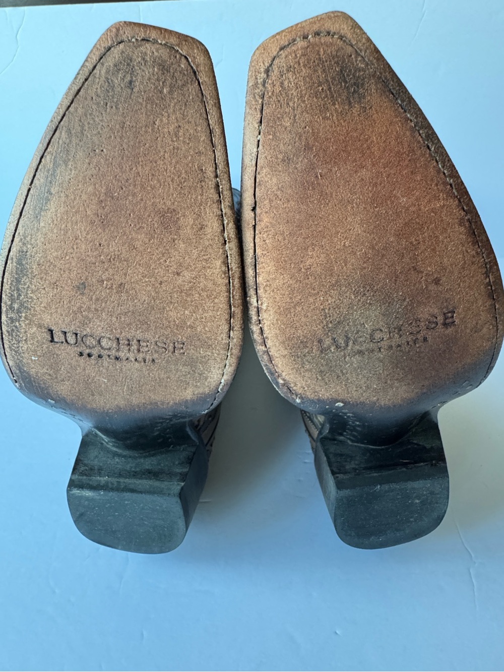 LUCCHESE WOMEN'S HANDMADE 1883 STUDDED FIONA COWGIRL BOOTS - SNIP TOE size 7.5 - Picture 7 of 11